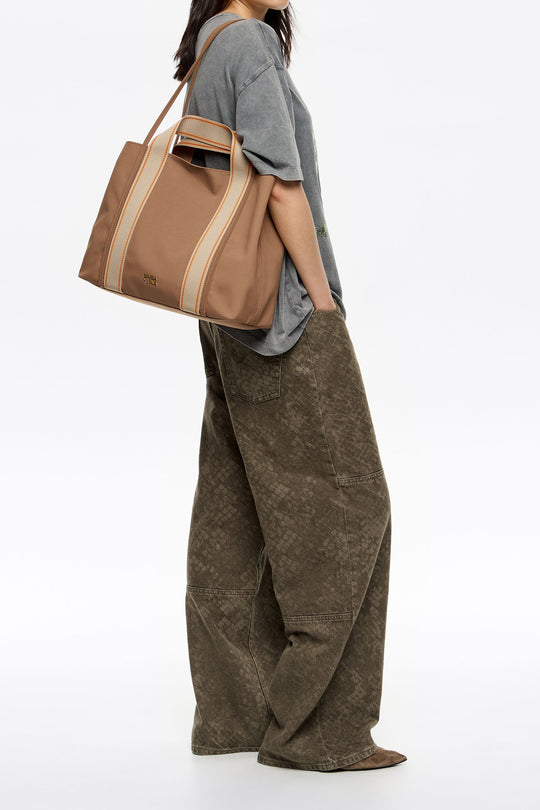 Large cinnamon nylon Chihuahua shopper bag
