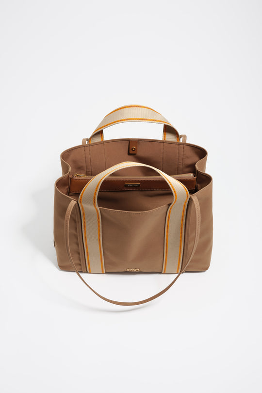 Large cinnamon nylon Chihuahua shopper bag