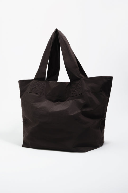 Charcoal nylon shopper bag