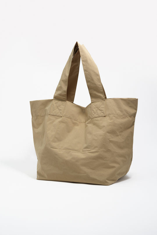 Beige nylon shopper bag