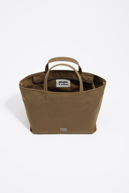 Small olive nylon Chihuahua shopper bag