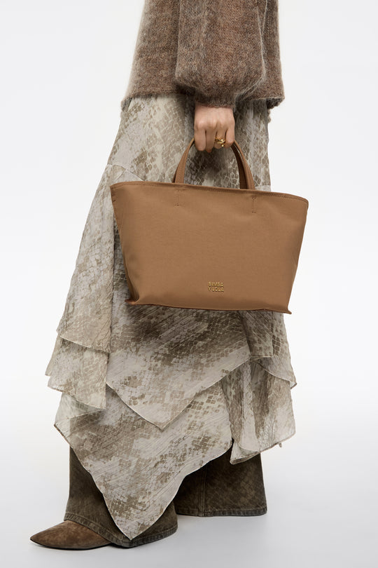 Small cinnamon nylon Chihuahua shopper bag