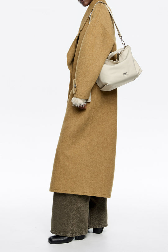 Medium stone white nylon Chihuahua shopper bag