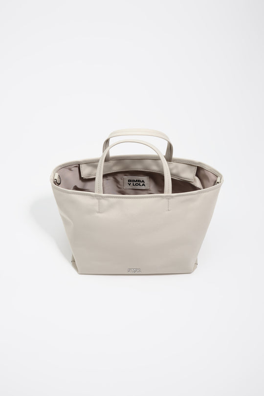 Medium stone white nylon Chihuahua shopper bag
