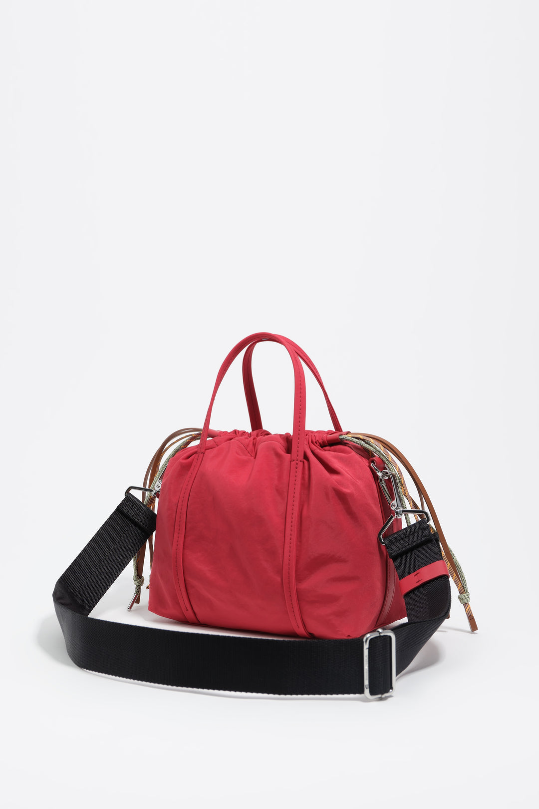 Small red nylon crossbody bag