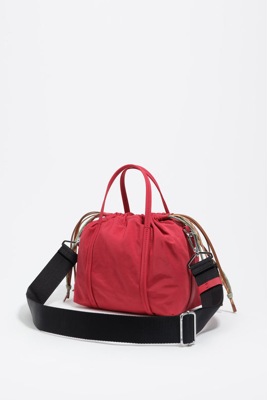 Small red nylon crossbody bag