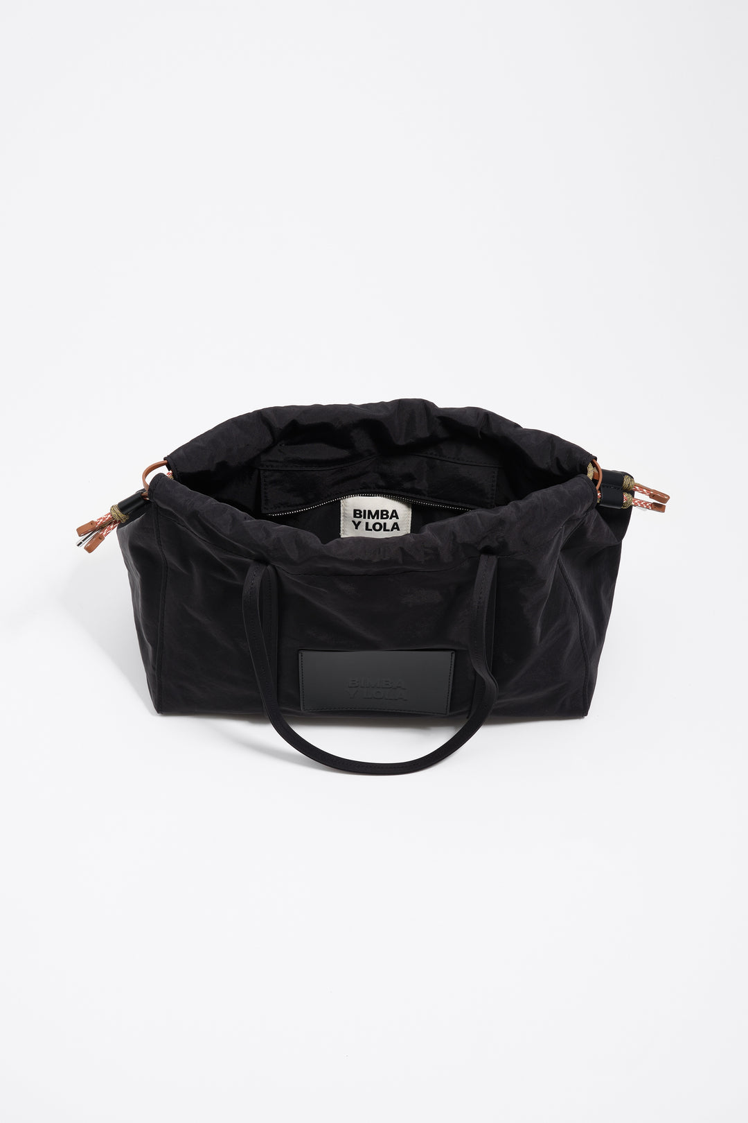 Large black nylon shoulder bag