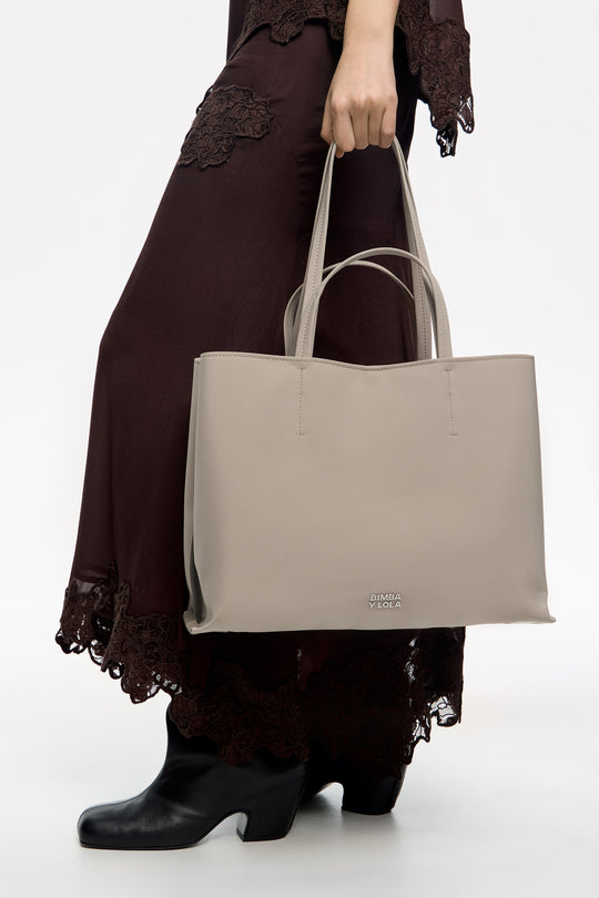 Stone nylon shopper bag