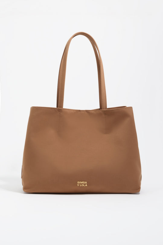 Cinnamon nylon shopper bag