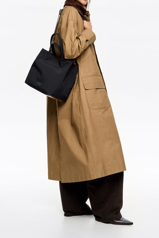 Large anthracite gabardine Chihuahua bag