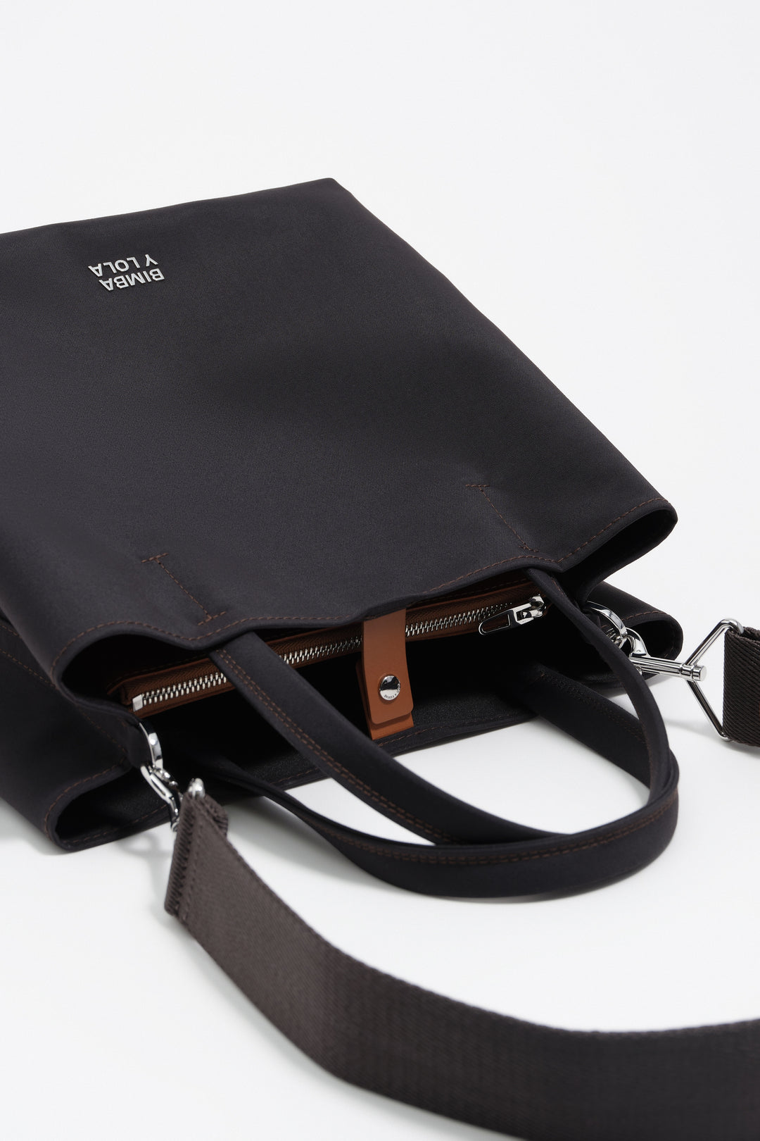 Large anthracite gabardine Chihuahua bag