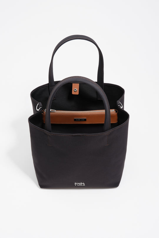 Large anthracite gabardine Chihuahua bag