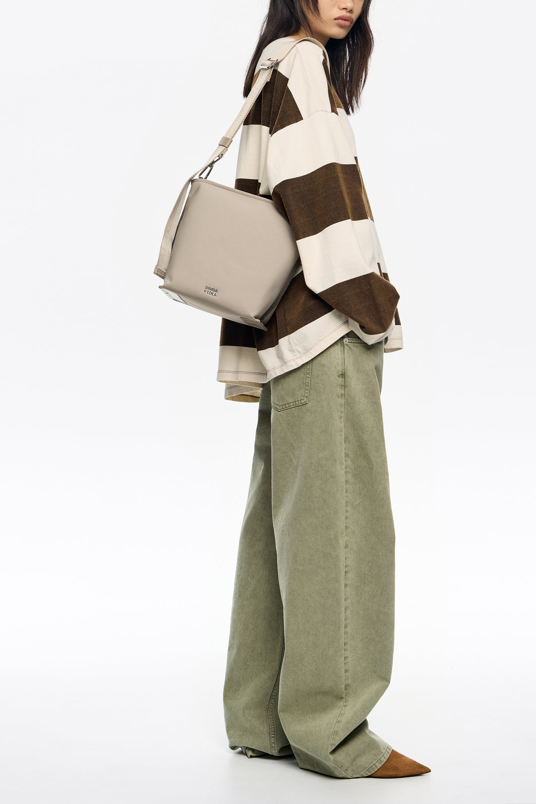 Stone nylon crossbody bag