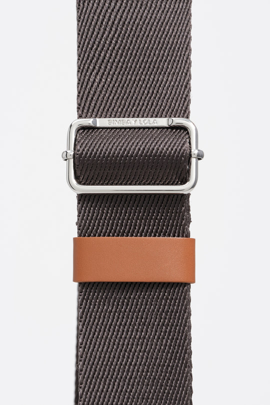 Anthracite nylon crossbody bag
