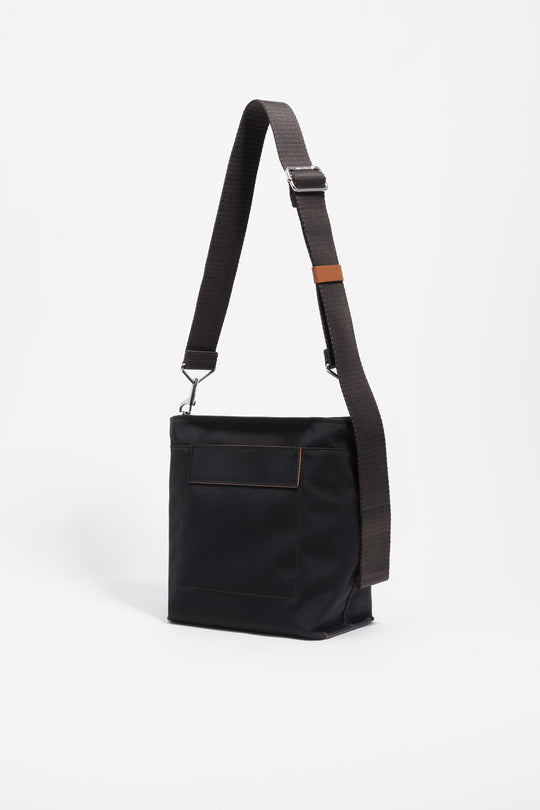 Anthracite nylon crossbody bag