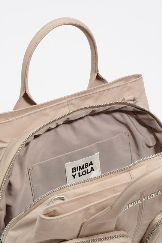 Large stone nylon Pocket handbag