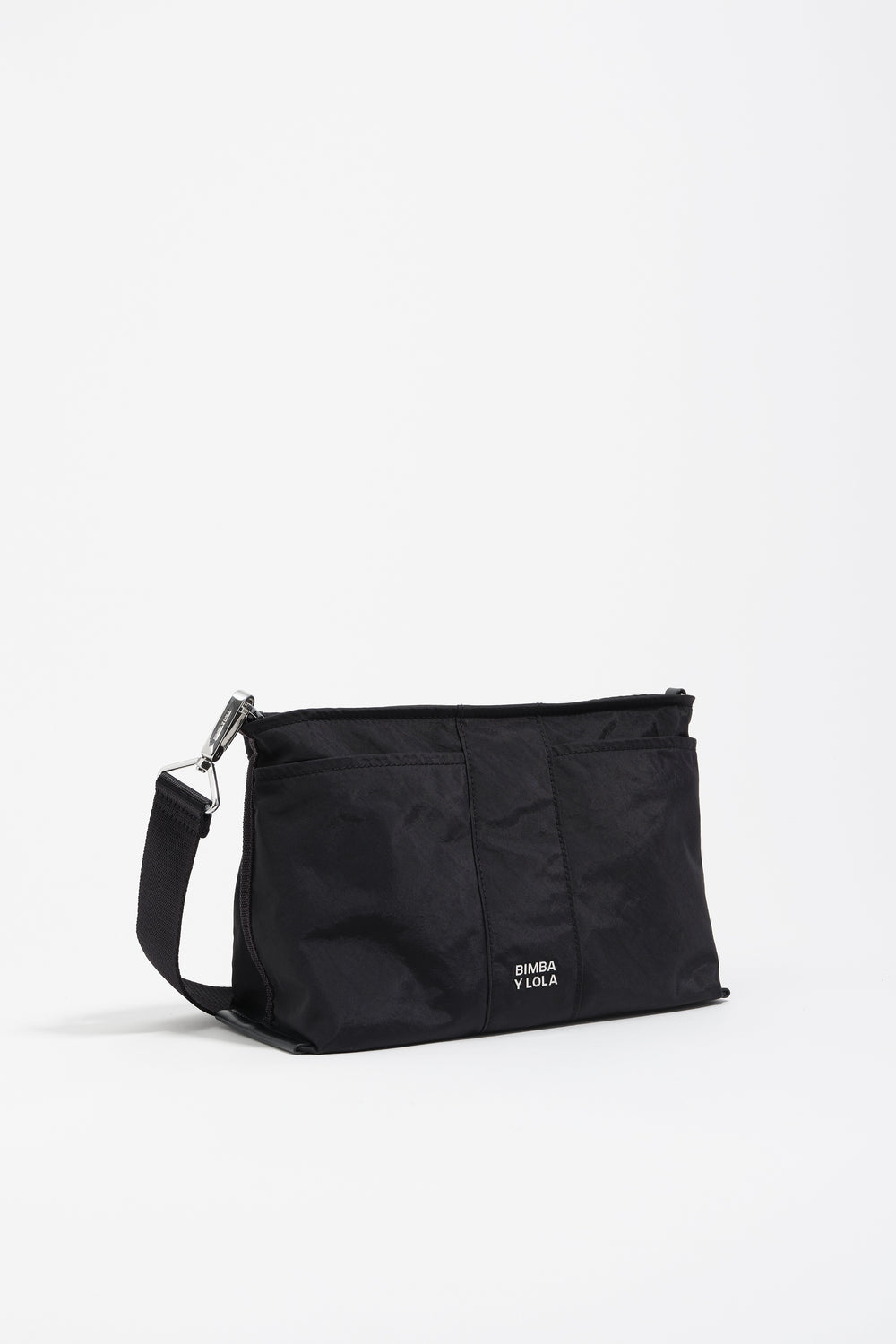 Medium black nylon Trapezium make-up case