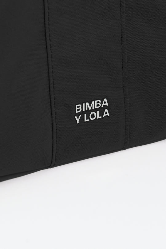 Medium black nylon Trapezium make-up case