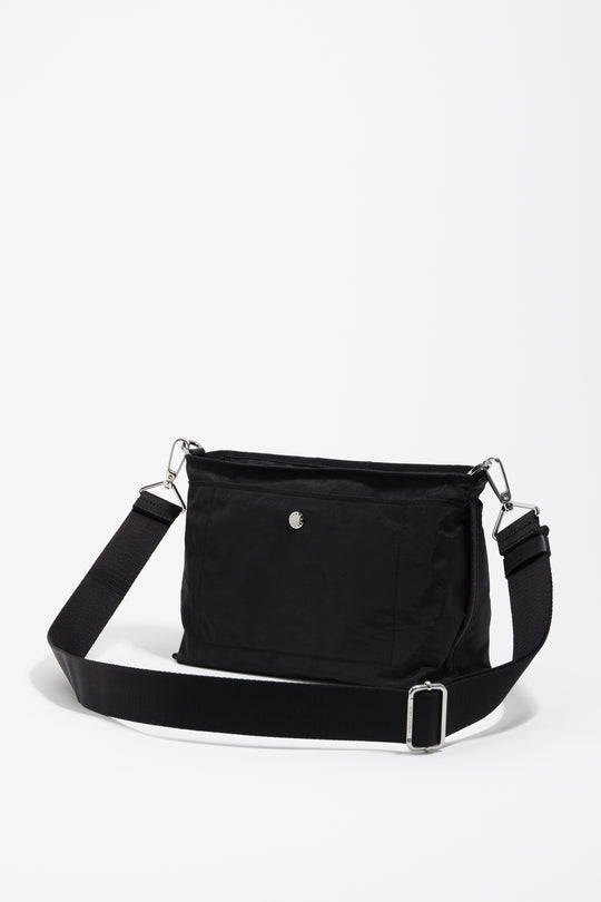 Medium black nylon Trapezium make-up case
