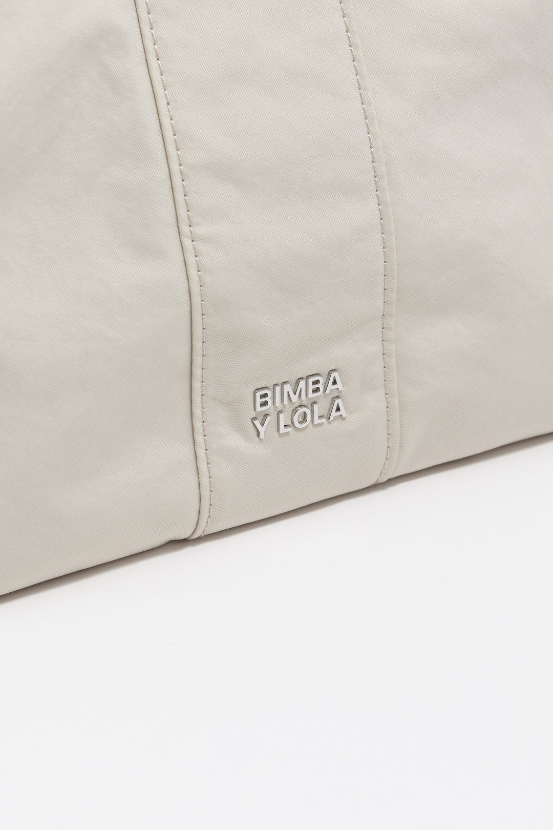 Medium stone white nylon Trapezium bag