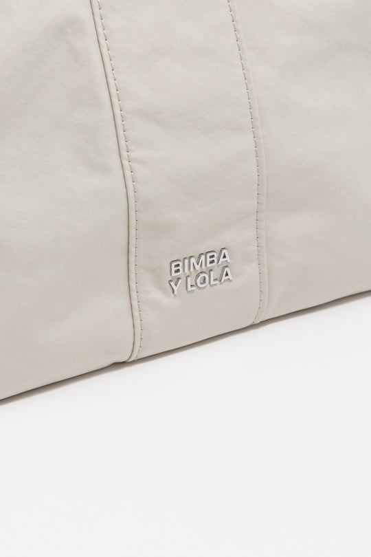 Medium stone white nylon Trapezium bag