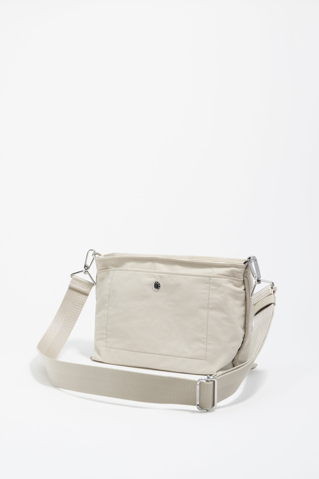 Medium stone white nylon Trapezium bag