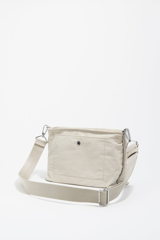 Medium stone white nylon Trapezium bag