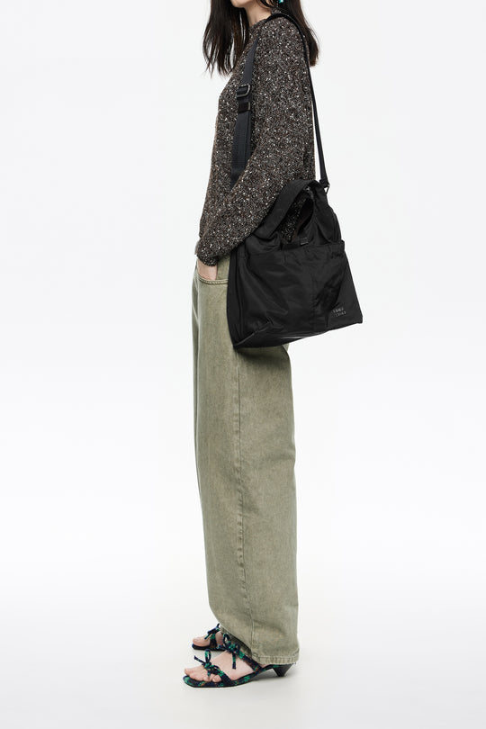 Medium charcoal nylon Paper bag