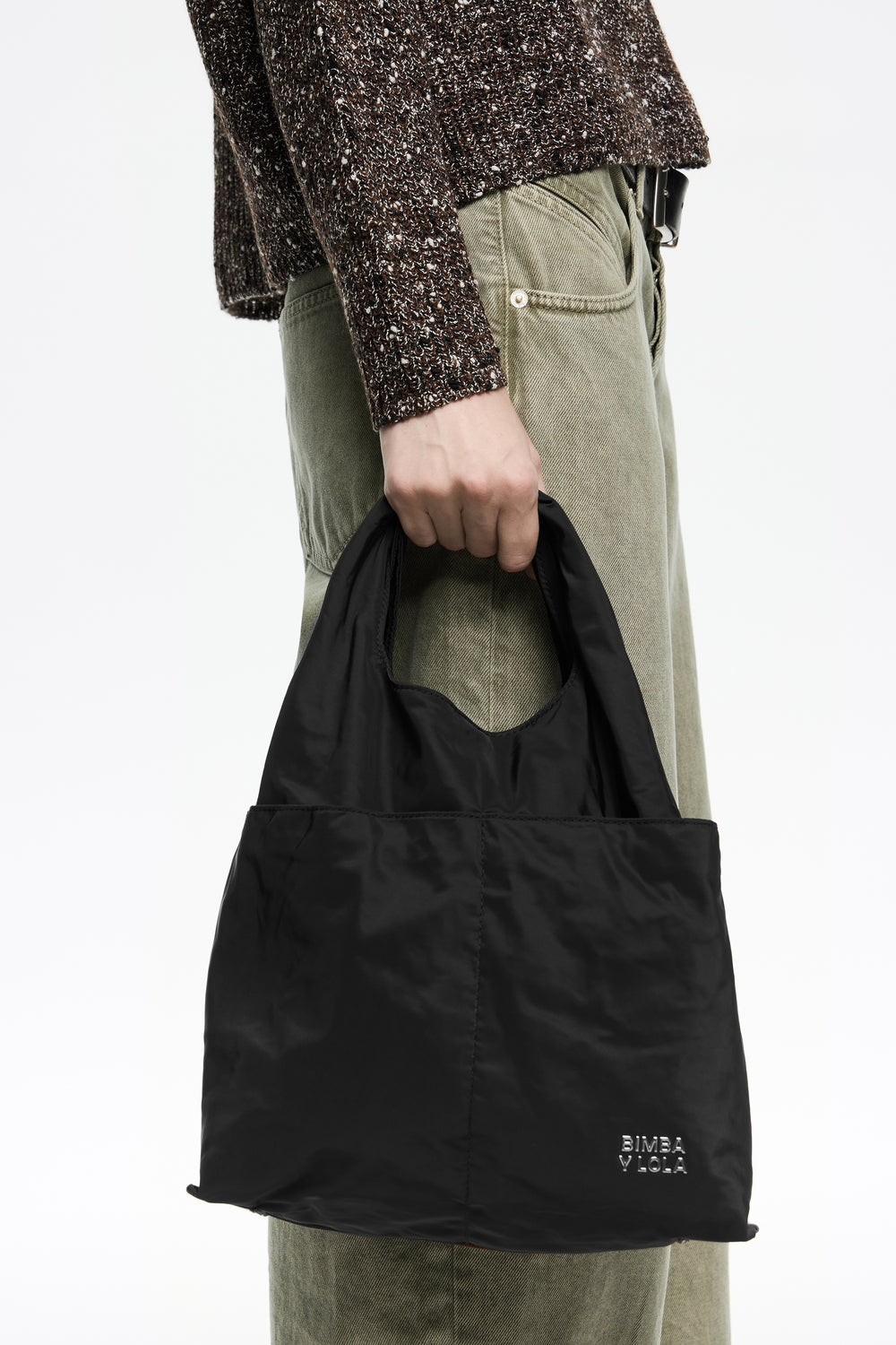 Medium charcoal nylon Paper bag