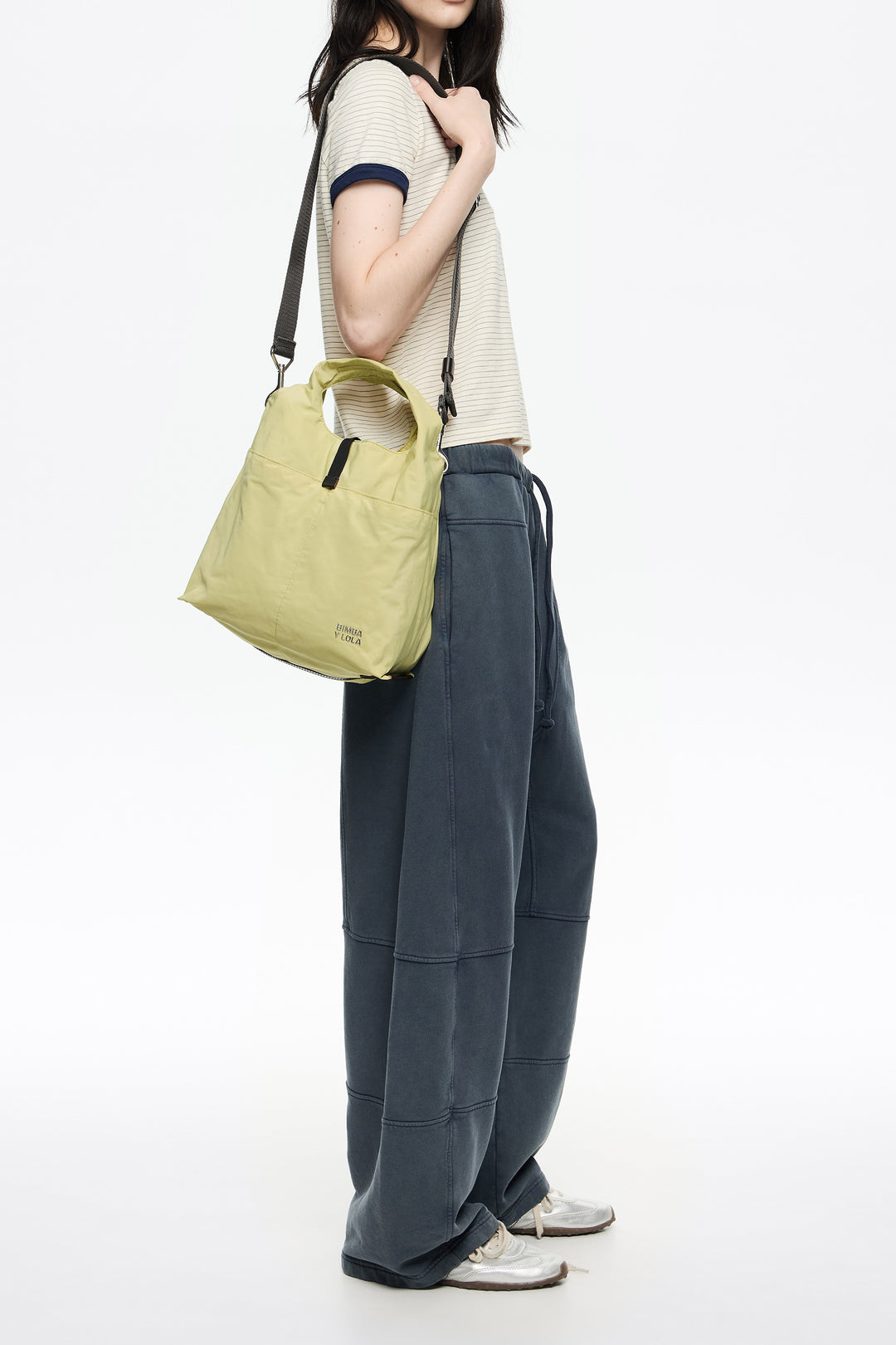 Medium pale lime nylon Paper bag