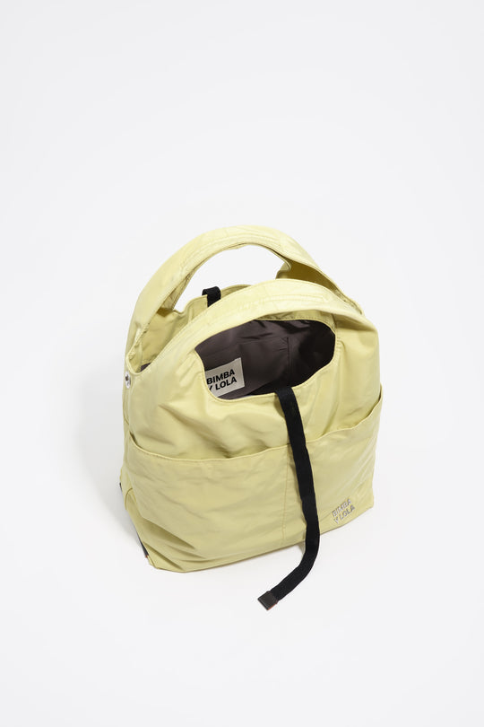 Medium pale lime nylon Paper bag