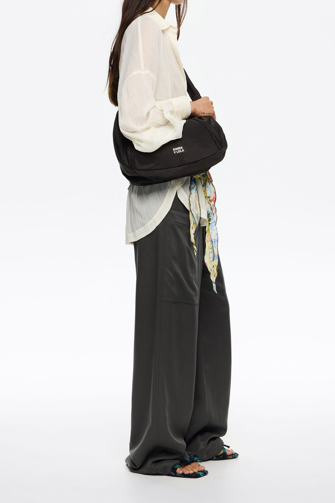 Large charcoal Moon bag