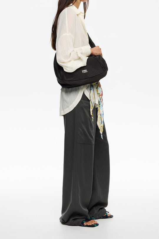 Large charcoal Moon bag
