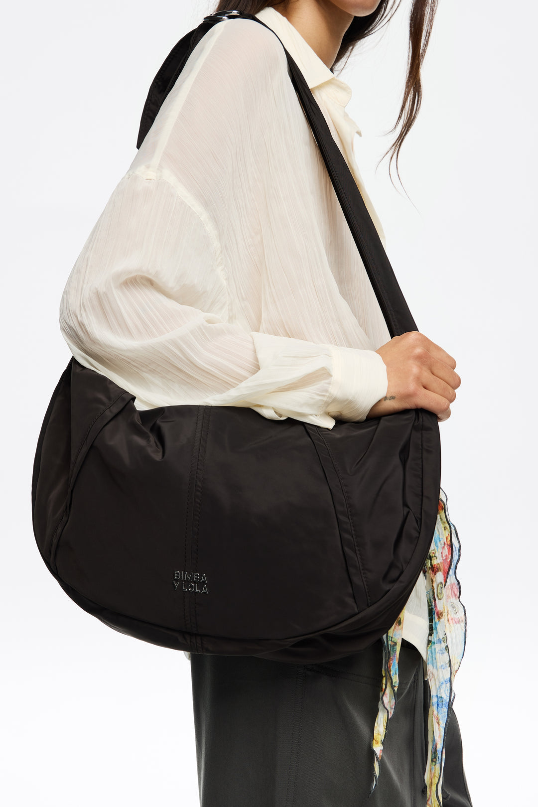 Large charcoal Moon bag