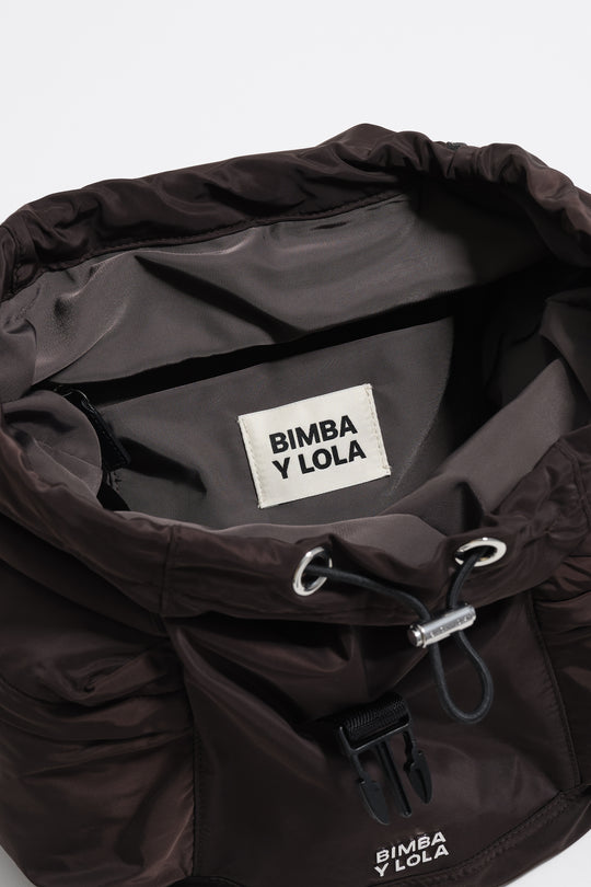 Large charcoal nylon backpack