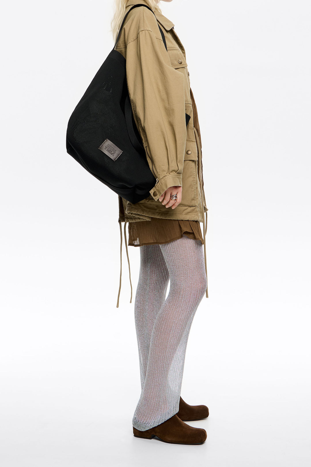 Large black Flyknit shopper bag