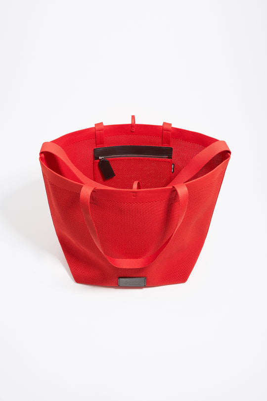 Large tomato Flyknit shopper bag