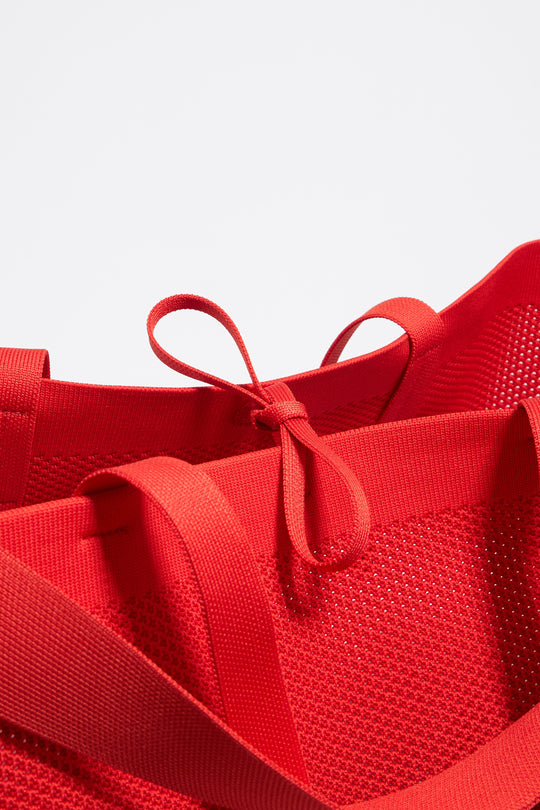 Large tomato Flyknit shopper bag