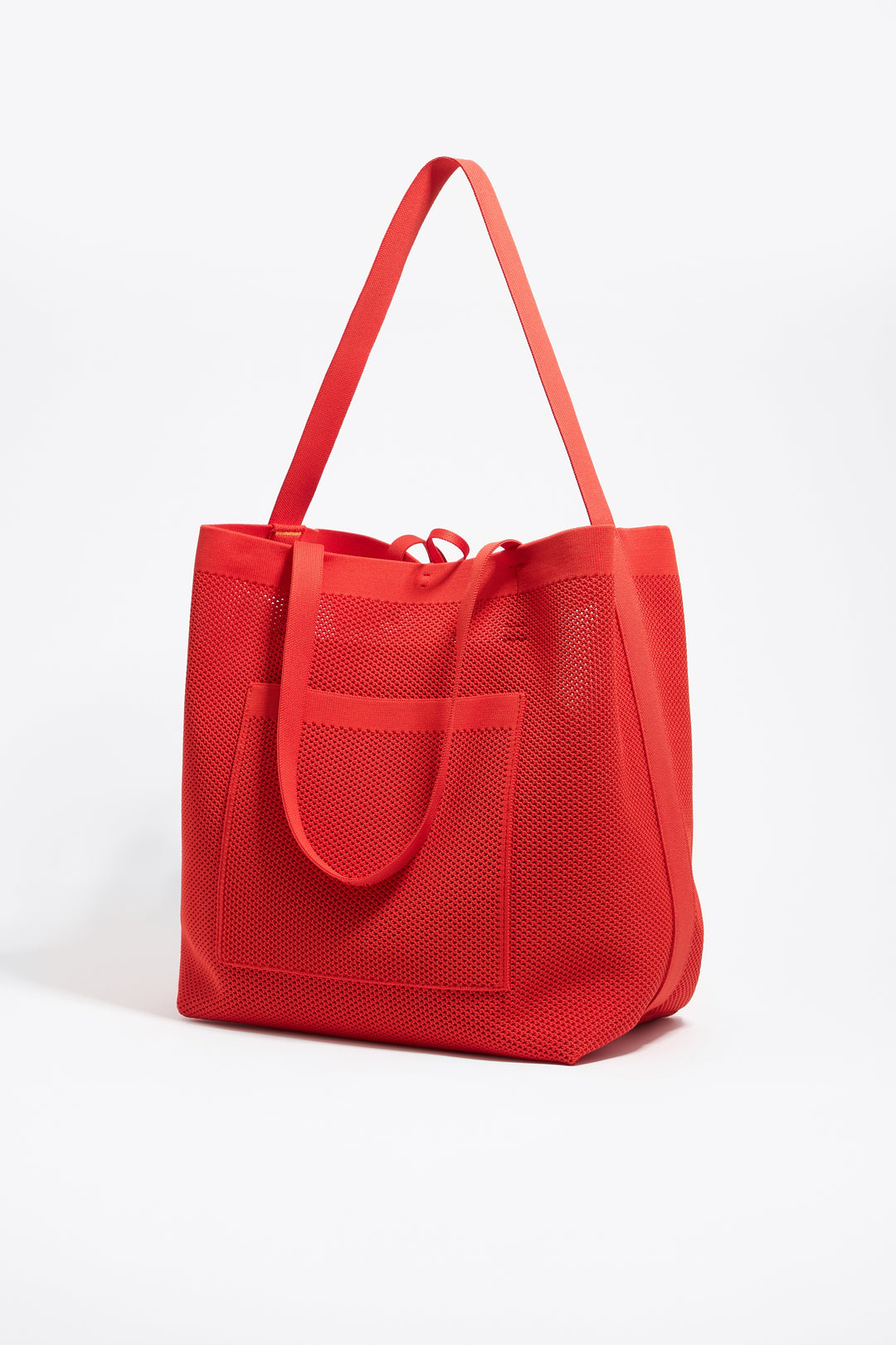 Large tomato Flyknit shopper bag