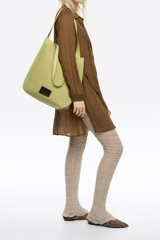 Large kiwi Flyknit shopper bag