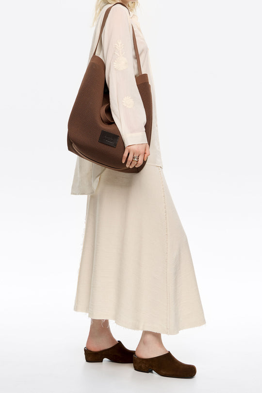 Large brown Flyknit shopper bag