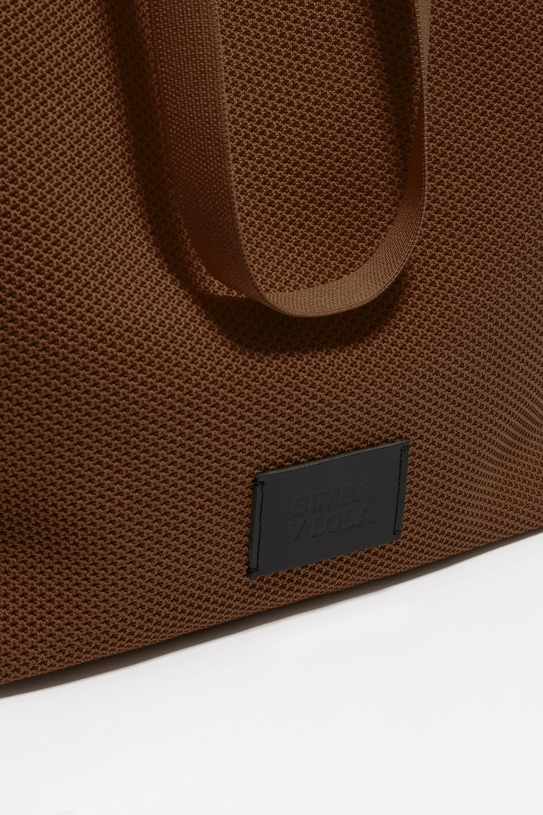 Large brown Flyknit shopper bag