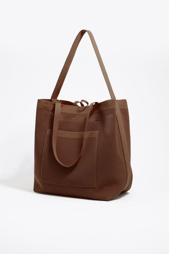Large brown Flyknit shopper bag