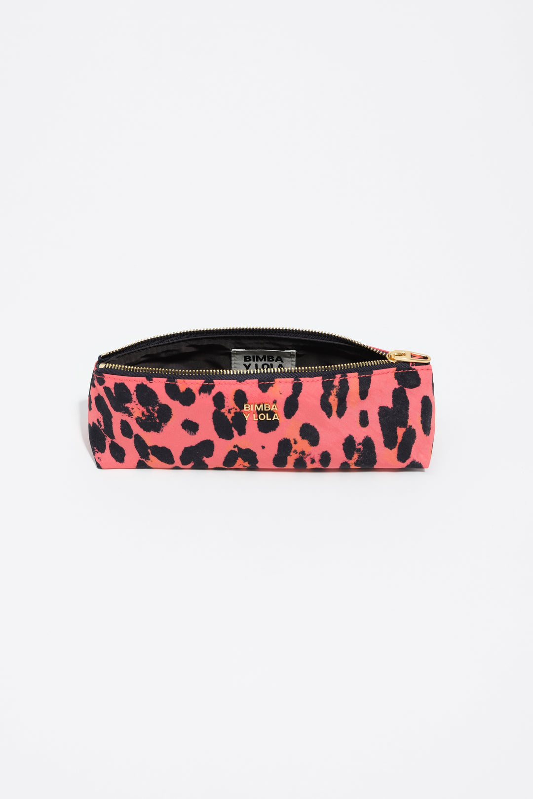 Electric pink Leopard print nylon make-up case