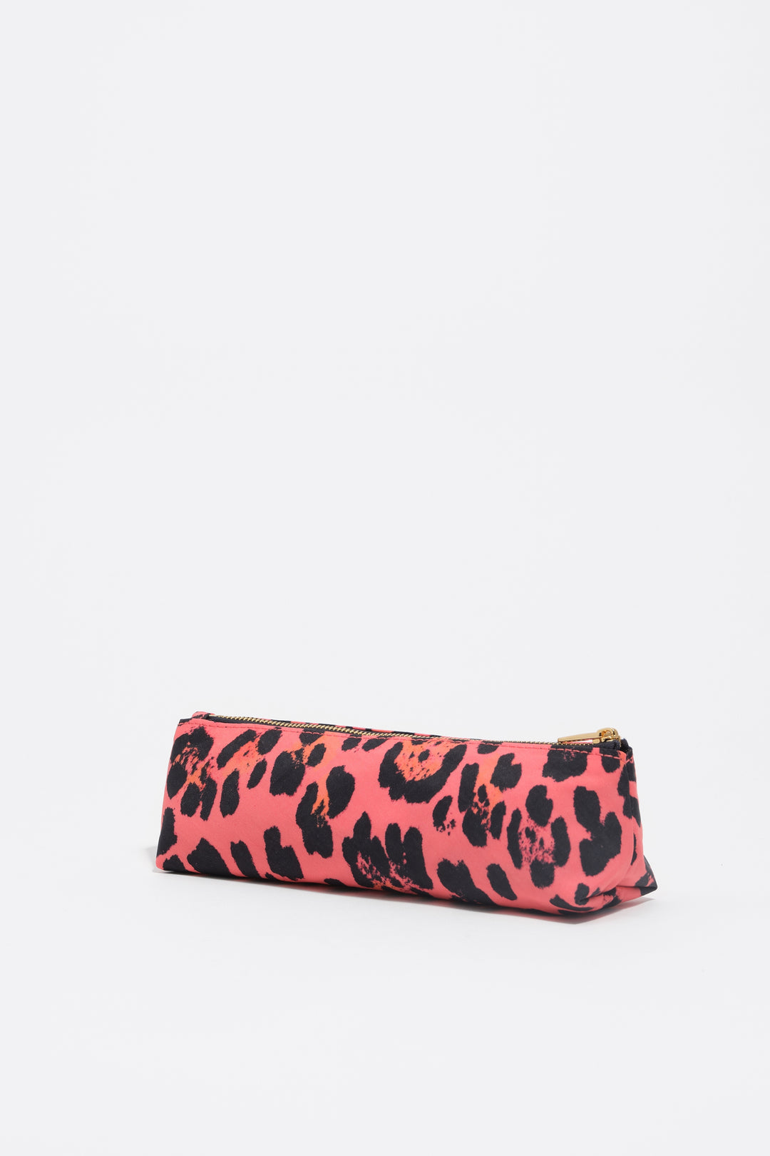 Electric pink Leopard print nylon make-up case