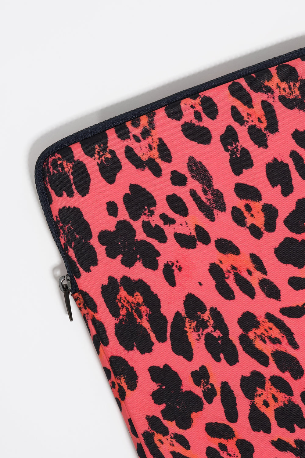 Electric pink Leopard print nylon laptop sleeve
