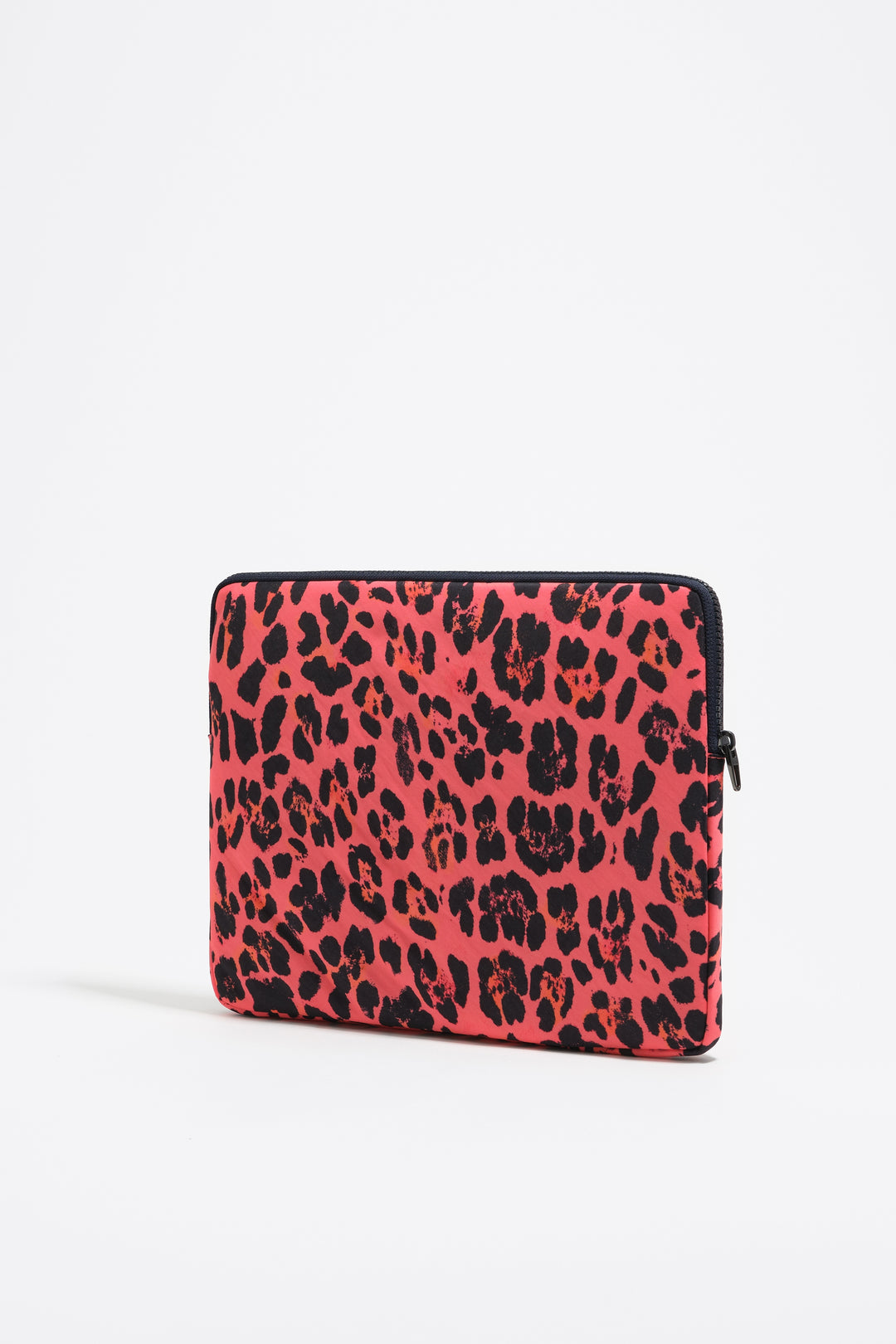 Electric pink Leopard print nylon laptop sleeve
