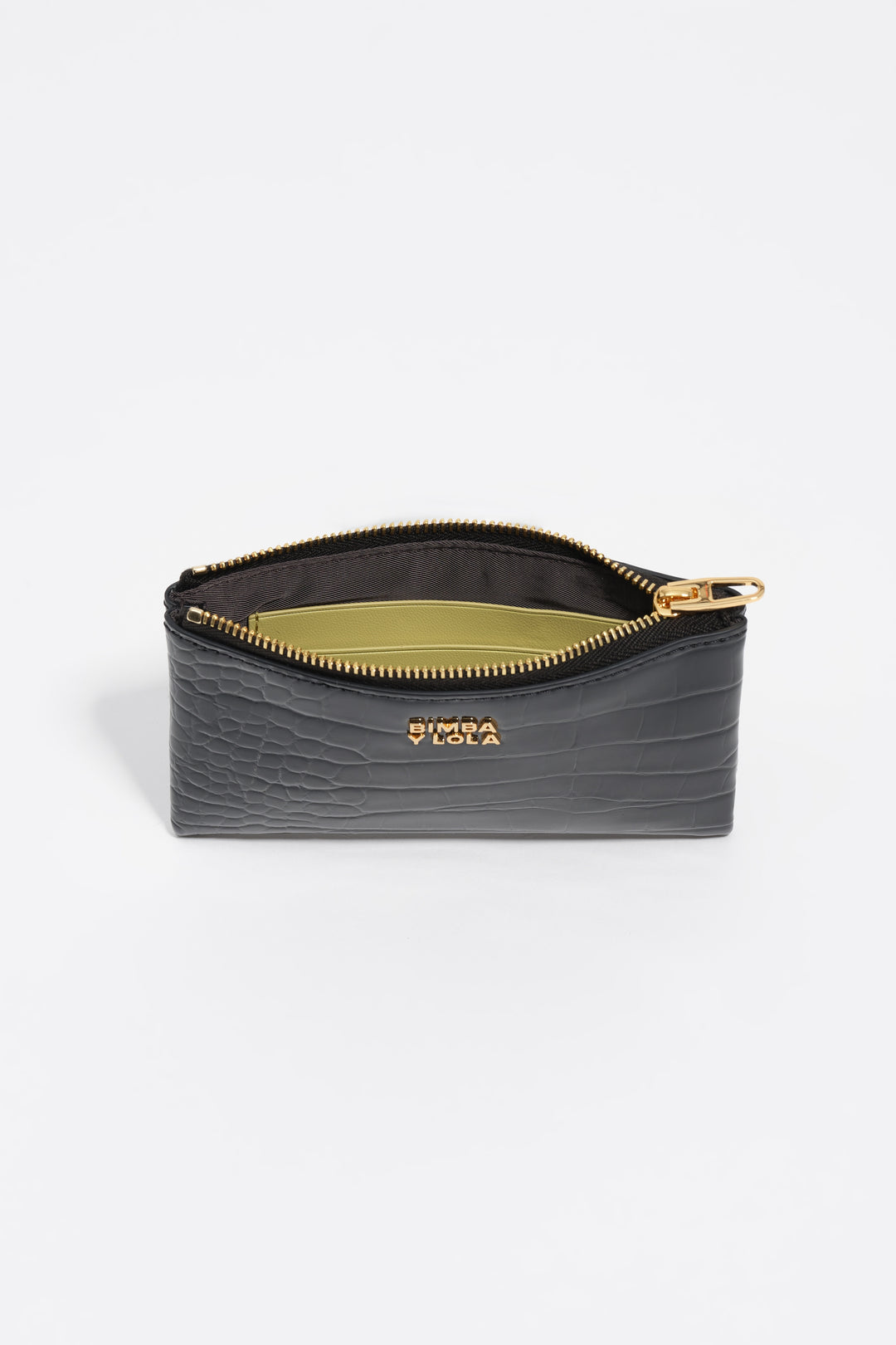 Shiny black textured coin purse