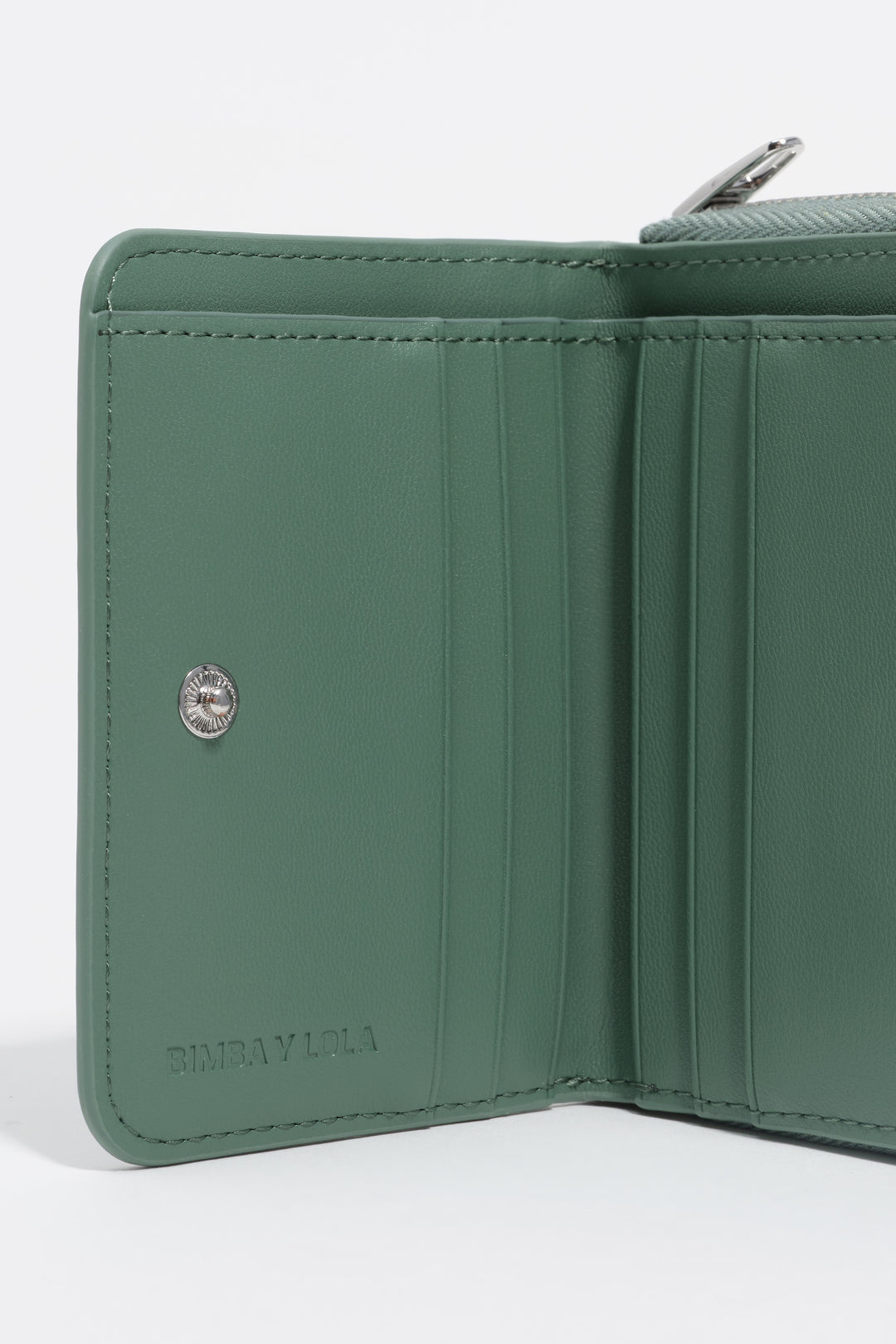 Pastel green mock croc flap purse