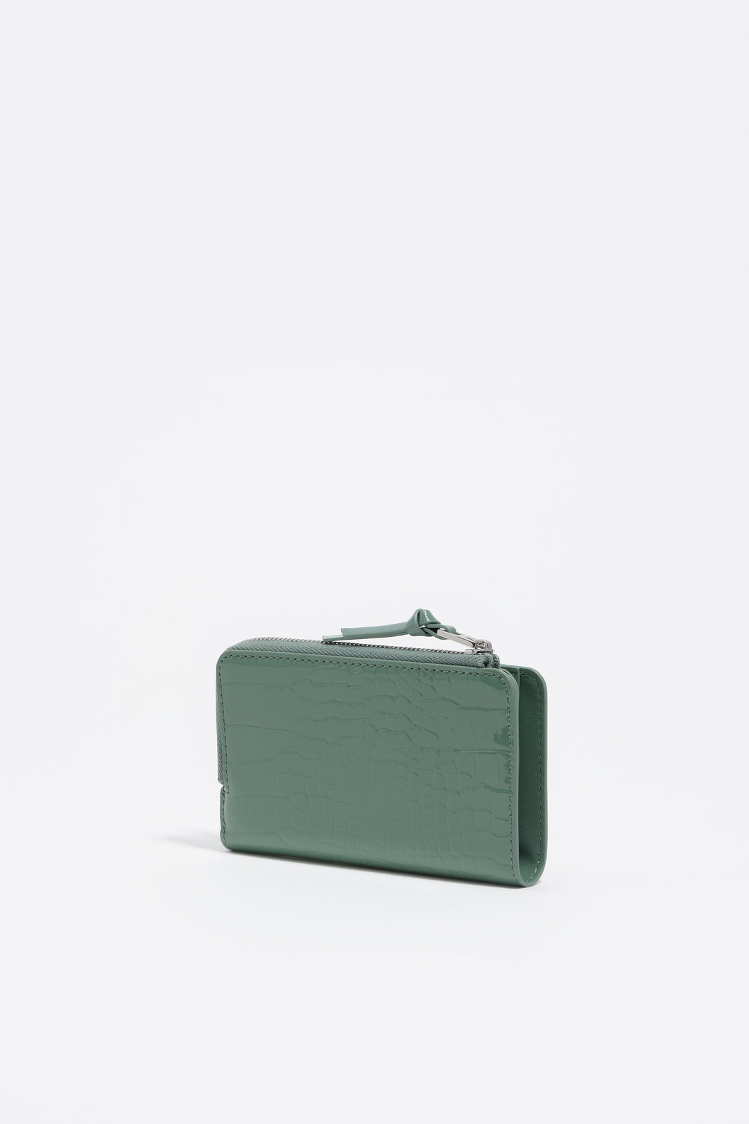 Shiny pastel green textured purse